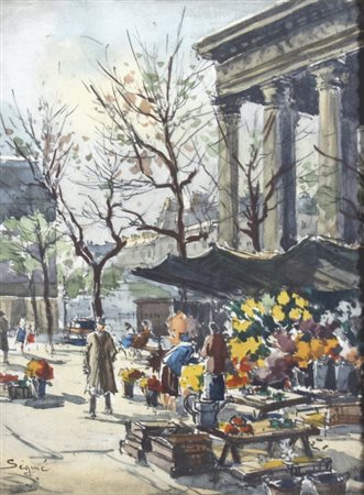 SEGNIE' "Paesaggi" Acquerelli su carta Lotto di tre opere incorniciate....