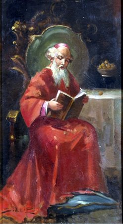 SIDOLI PACIFICO (Italia 1868 - Italia 1963) "Cardinale" olio su tavola...