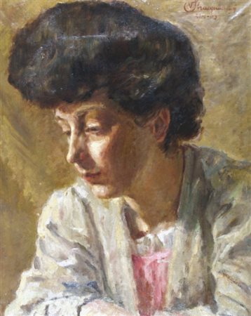 STRACQUADAINI VITO (Italia 1891 - Italia 1955) "Figura" 1903 olio su tela...