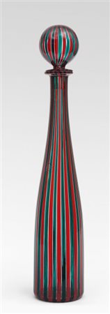 PAOLO VENINI Una bottiglia a canne verticali, 1989, corrispondente al modello...