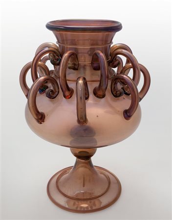 VITTORIO ZECCHIN, ARTISTI BAROVIER Un vaso in vetro trasparente soffiato,...