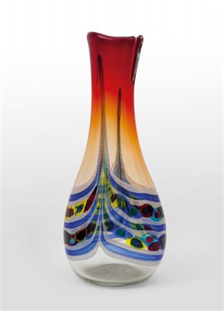 ANZOLO FUGA, A.VE.M. Un vaso della serie "Pavone" sfumato, 1957-1960. Vetro...