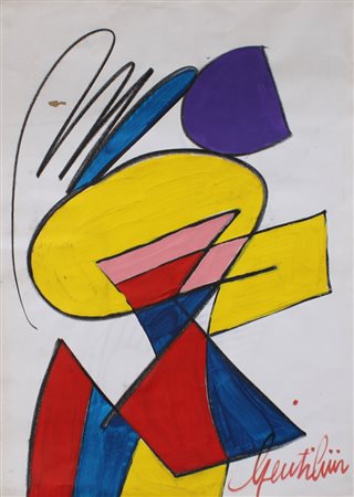 Aldo Gentilini Genova 1912 Senza titolo 1960 Tempera e tecnica mista su carta...