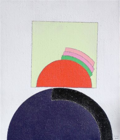 Eugenio Carmi Genova 1920 Instabile 2003 Acrilico su juta 35x30 Certificato...