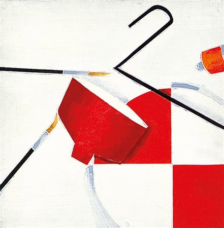 Emilio Tadini Milano 1927 Natura morta Olio su tela 30x30