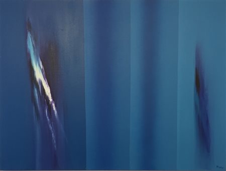 Ennio Finzi Venezia 1931 Il colore azzurro 2001 Olio su tela 60x80