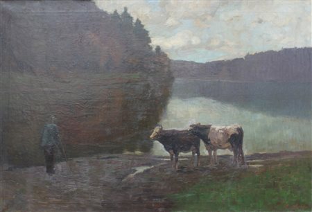 Raffaele De Grada Zurigo 1916 Paesaggio montano (il lago di Oberblegisee)...