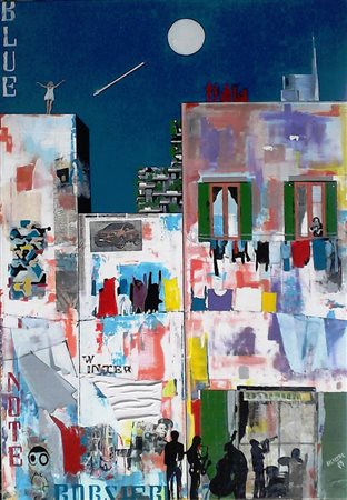 Franco Baldessari Roncegno Terme 1953 l'isola 2016 tecnica mista su tela...