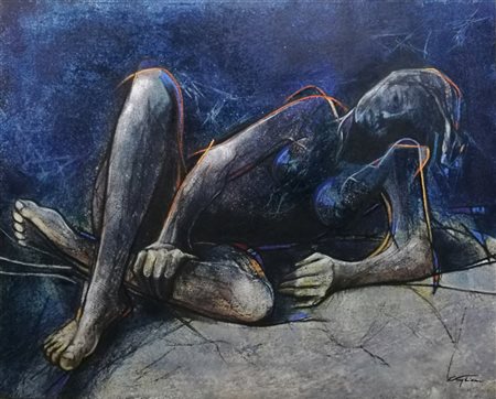 francesco vaglica Roma 1965 Graziosa 2017 olio su tela 80x100 Certificato di...