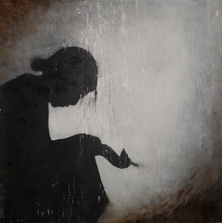 Gianna Stomeo Martano 1959 Pensiero 2016 Olio su tela 50x50 Certificato di...