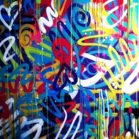 MAXCRASH Magenta 1999 #8.0 Spray su tela 100x100 Certificato di autenticità