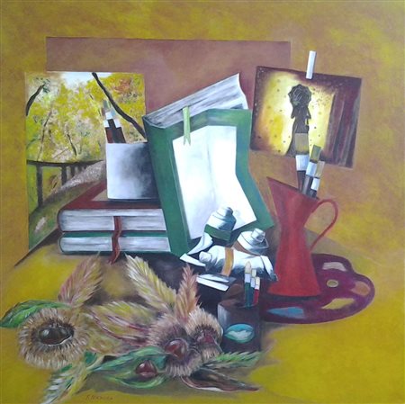 romeo mesisca roma 1944 composizione 2017 Acrilico su tela 80x80 Certificato...