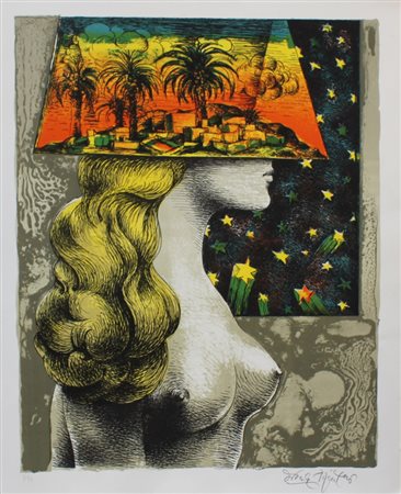 Ercole Pignatelli Lecce 1935 Paesaggio Litografia originale - es. 9/75 55x45...