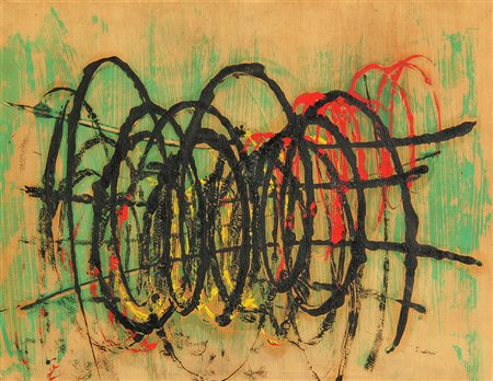 Roberto CRIPPA (Monza 1921 Bresso 1972) Spirali, anni 50, olio su carta...
