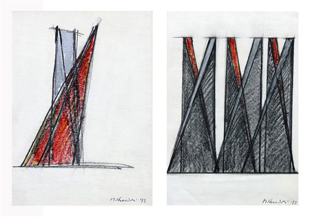 Mauro STACCIOLI (Volterra, 1937 ) Senza titolo, 1993, matita e pastello su...