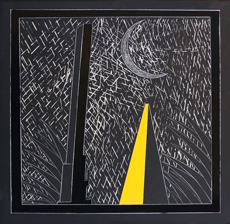 Franco ANGELI (Roma 1935 Roma 1988) Torre Sabaudia , 1986, acrilico su tela,...