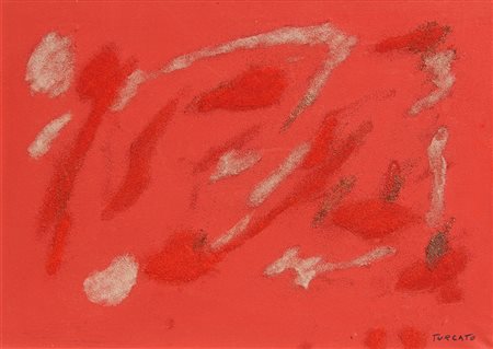 Giulio TURCATO (Mantova 1912 Roma 1995) Cangiante rosso, anni 70, olio e...