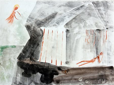 Fausto MELOTTI (Rovereto 1901 Milano 1986) Annunciazione, 1973, tecnica mista...