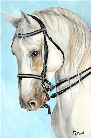 Antonella FALCIONI ( ) Senza titolo, olio su tela, cm. 60 x 40, Firma 'A...