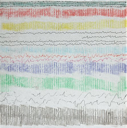 Paolo MASI (Firenze, 1933 ) Senza titolo, 1987, tecnica mista su cartone, cm....