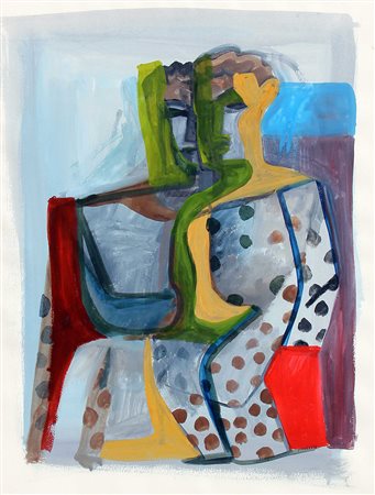 Sandro CHIA (Firenze 1946 ) Senza titolo, tecnica mista su cartoncino, cm. 75...