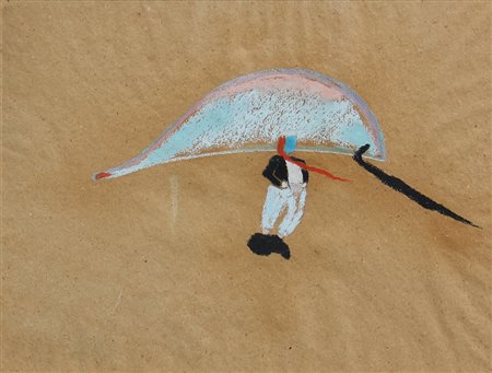 Enzo CUCCHI (Morro d'Alba, 1949 ) Carta di pane, 1979, pastelli a cera su...