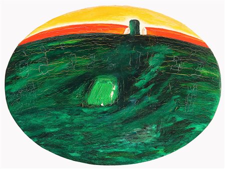 Enzo CUCCHI (Morro d'Alba, 1949 ) Senza titolo, 1980, olio su tela, cm. 29 x...