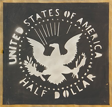 Franco ANGELI (Roma 1935 Roma 1988) Half Dollar (Antipittura), anni 80,...