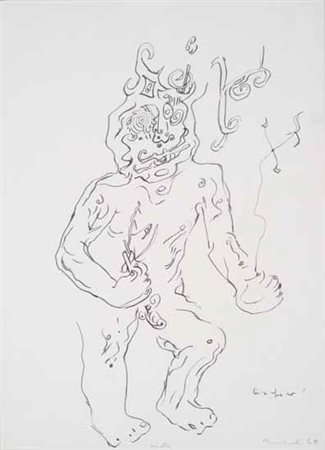 TANCREDI PARMEGGIANI Feltre 1927 – Roma 1964 MATTO BISCHERO, 1960 china su...