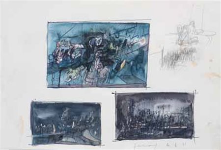 GIANFRANCO FERRONI Livorno 1927 – Bergamo 2001 STUDI, 1961 tecnica mista su...