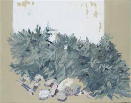 GIANCARLO CAZZANIGA Monza 1930 – 2013 INTERNO CON RAMO D’ULIVO, 1972 olio su...