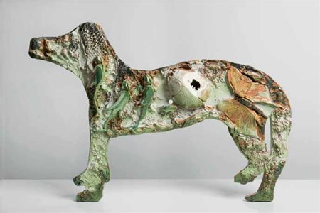 GIOSETTA FIORONI Roma 1932 CANE terracotta smaltata, cm 53x75. Firmata al...