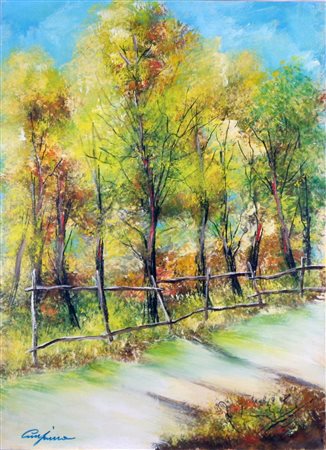 Lotto unico di 2 opere: 5 a Renato Crespina olio su tela cm 70 x 50 5 b...