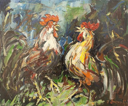 Lotto unico di 2 opere: 7 a autore sconosciuto olio su tela cm 50 x 60 7 b...