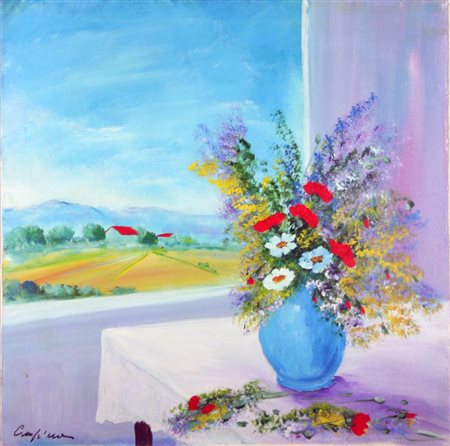 Lotto unico di 2 opere: 10 a Renato Crespina olio su tela cm. 70 x 70 10 b...