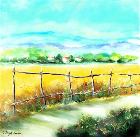 Lotto unico di 2 opere: 18 a Renato Crespina olio su tela cm 70 x 70 18 b De...