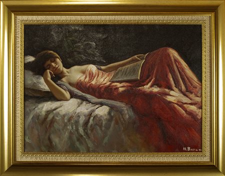 Lotto unico di 2 opere: 21 a Mauro Barra olio su tela cm 50 x 70 21 b autore...