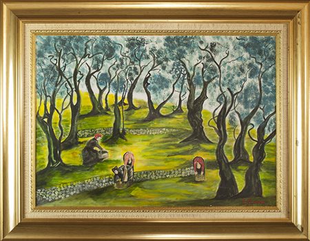 Lotto unico di 2 opere: 23 a autore sconosciuto olio su tela cm 50 x 70 23 b...