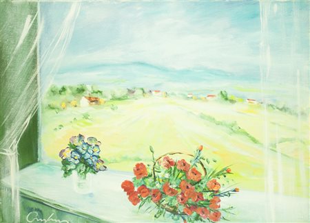 Lotto unico di 2 opere: 36 a Renato Crespina olio su tela cm 50 x 70 36 b...