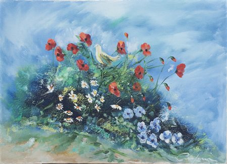 Lotto unico di 2 opere: 42 a Renato Crespina olio su tela cm 50 x 70 42 b...