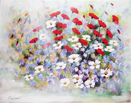 Lotto unico di 2 opere: 44 a Renato Crespina olio su tela cm 60 x 80 44 b...