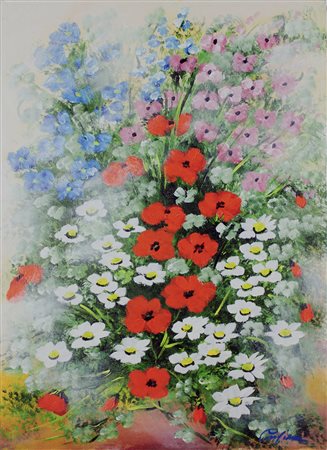 Lotto unico di 2 opere: 46 a Renato Crespina olio su tela cm 70 x 50 46 b...