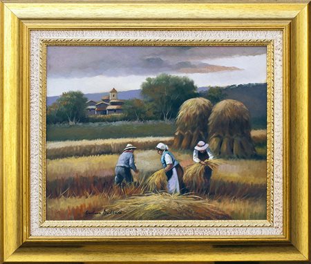 Lotto unico di 2 opere: 47 a autore sconosciuto olio su tela cm 40 x 50 47 b...