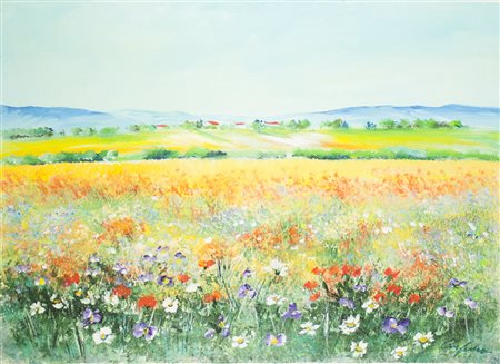 Lotto unico di 2 opere: 48 a Renato Crespina olio su tela cm 50 x 70 48 b...