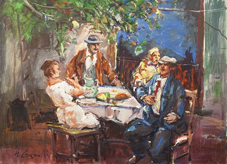 Lotto unico di 2 opere: 53 a autore sconosciuto olio su tela cm 50 x 70 53 b...