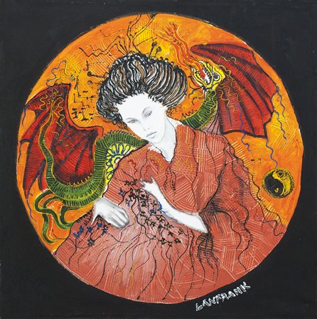 Lotto unico di 2 opere: 55 a autore sconosciuto olio su tela cm 50 x 50 55 b...