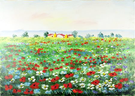 Lotto unico di 2 opere: 73 a Renato Crespina olio su tela cm 50 x 70 73 b...