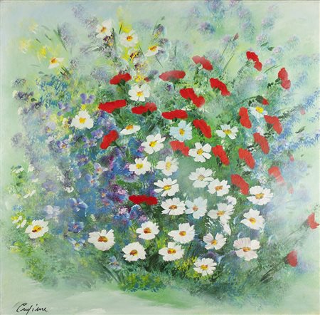 Lotto unico di 2 opere: 74 a Renato Crespina olio su tela cm 70 x 70 74 b...