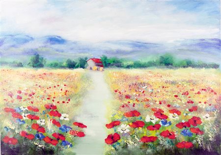 Lotto unico di 2 opere: 76 a Renato Crespina olio su tela cm 50 x 70 76 b...