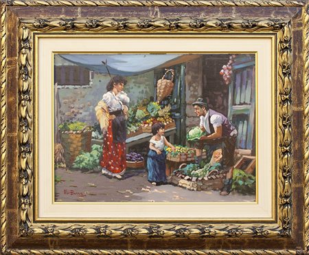 Lotto unico di 2 opere: 79 a Mauro Barra olio su tavola cm 30 x 40 79 b...